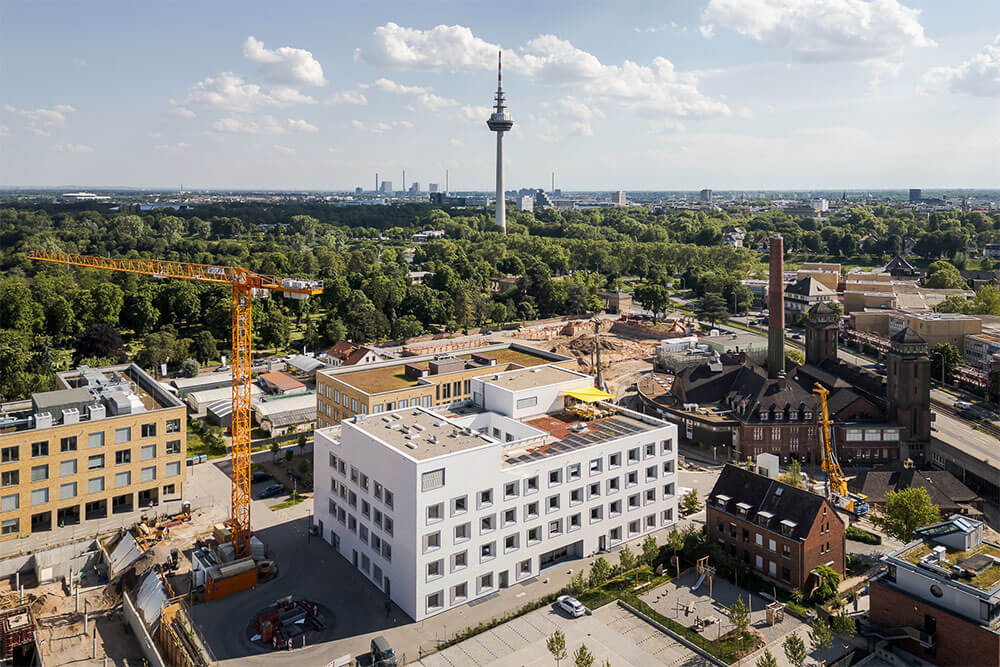Aerial view of building